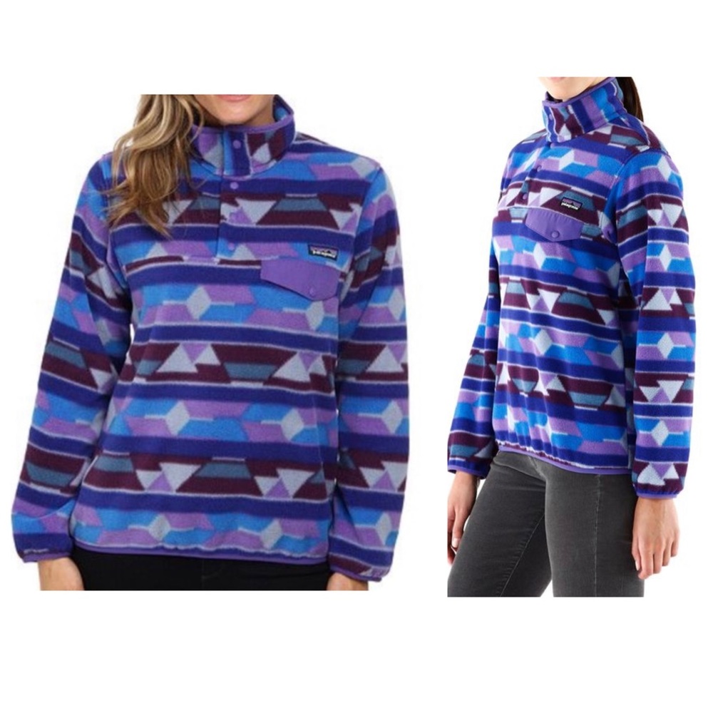 Patagonia Synchilla Snap T Fleece Pullover Guatemalan Tango Purple Blue,…